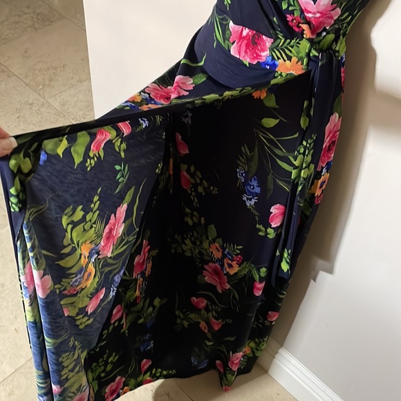 Le Lis Navy Faux Wrap Maxi Sundress - Picture 3 of 6